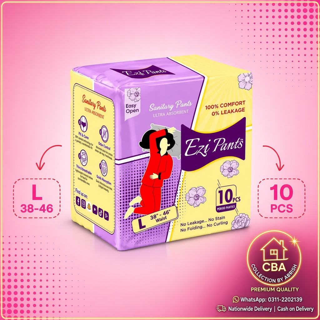 EZI Pants Disposable Period Pull Up Pads Pack of 3 – Underwear Style Menstrual Pads for Women
