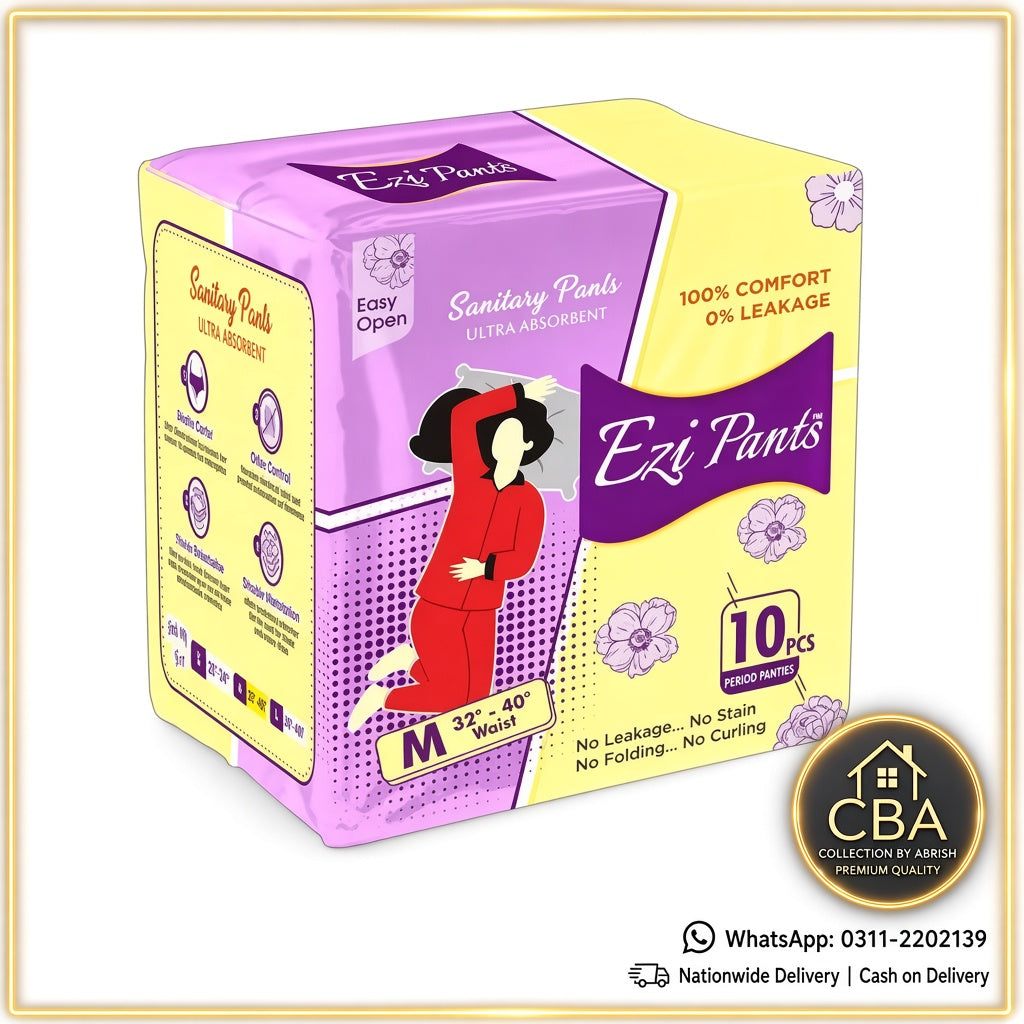 EZI Pants Disposable Period Pull Up Pads Pack of 3 – Underwear Style Menstrual Pads for Women