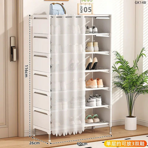 7-Layer Curtain Design Shoe Rack