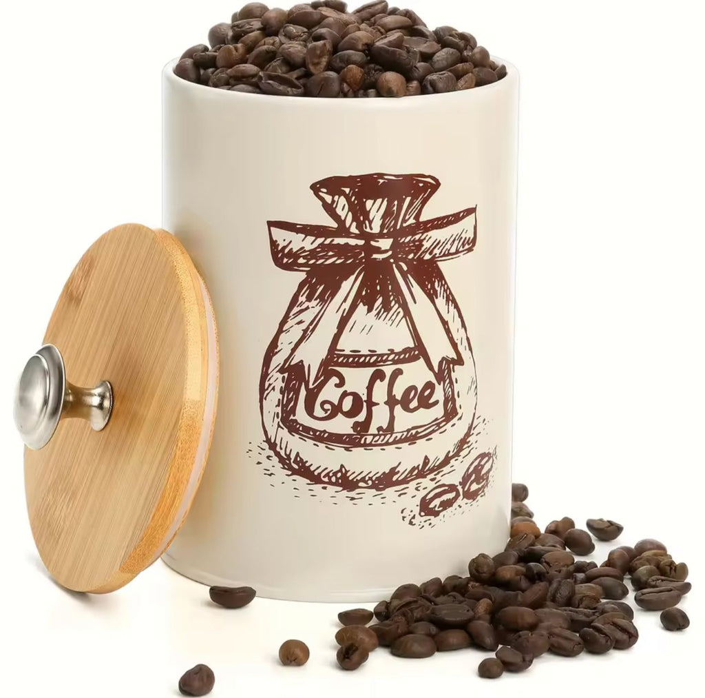 3 pcs Vintage Retro Metal Containers with Lids Coffee Tea Sugar Set Bamboo Top Sealed Cans Box